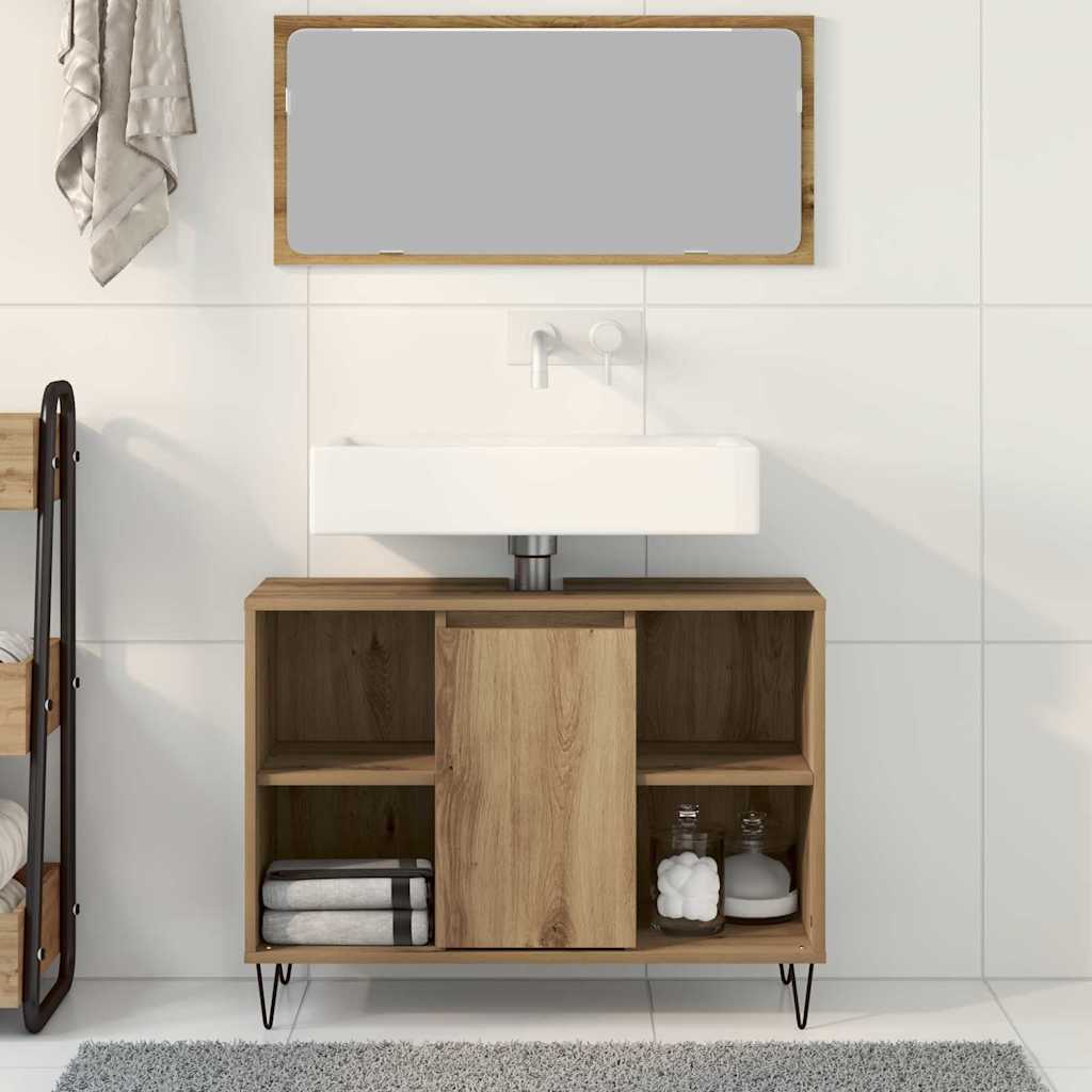 Bathroom Cabinet Artisan Oak 80 x 33 x 60 cm Engineered Wood