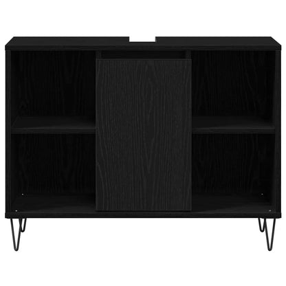 Bathroom Cabinet Black 80 x 33 x 60 cm Engineered Wood