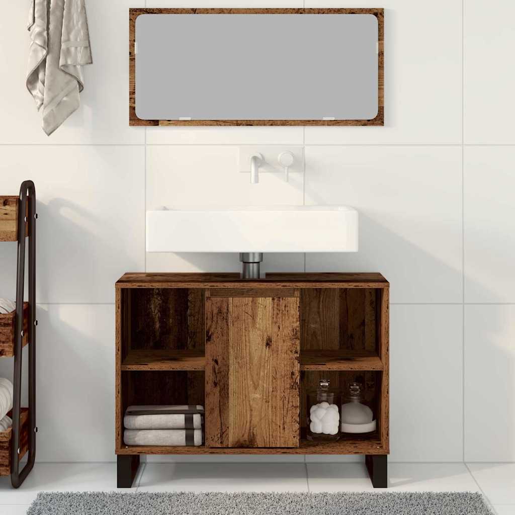 Bathroom Cabinet Old Wood 80 x 33 x 60 cm Engineered Wood