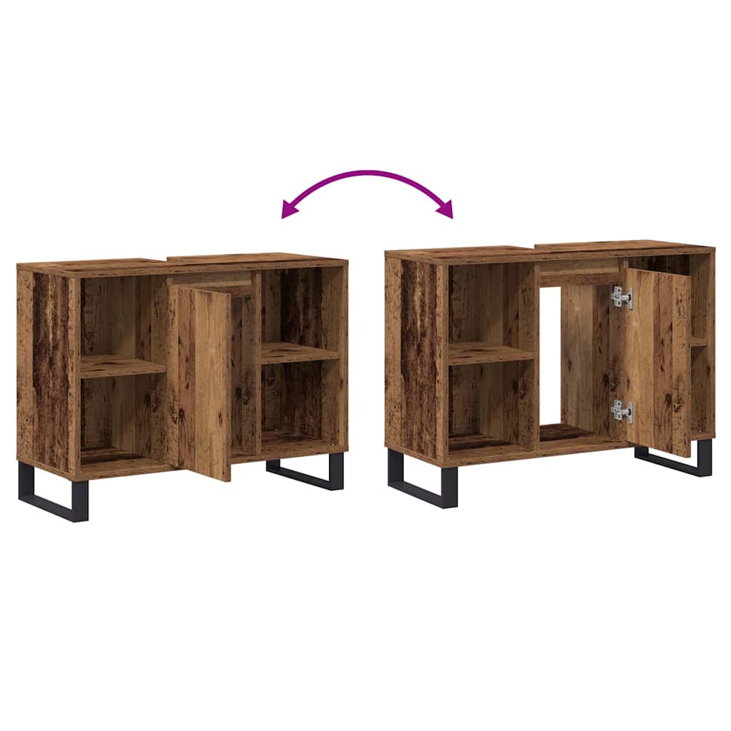 Bathroom Cabinet Old Wood 80 x 33 x 60 cm Engineered Wood