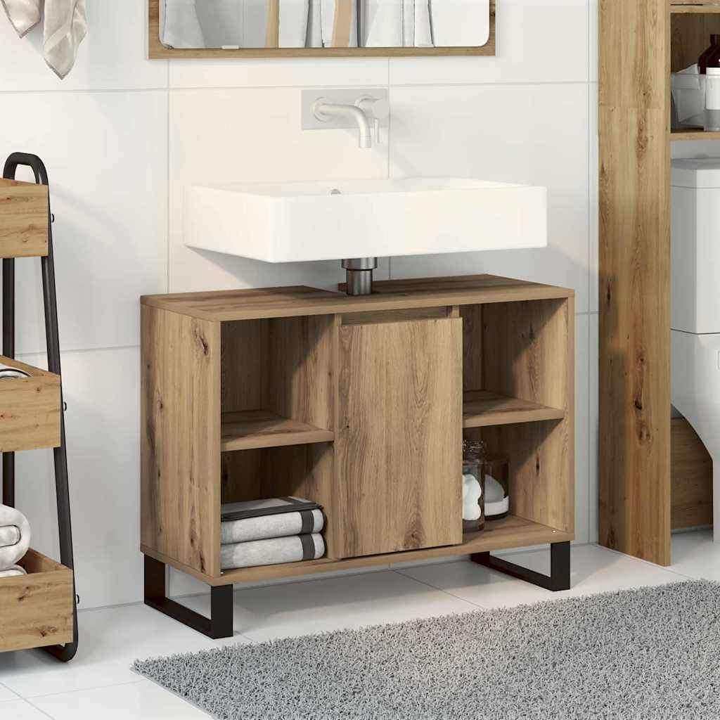 Bathroom Cabinet Artisan Oak 80 x 33 x 60 cm Engineered Wood