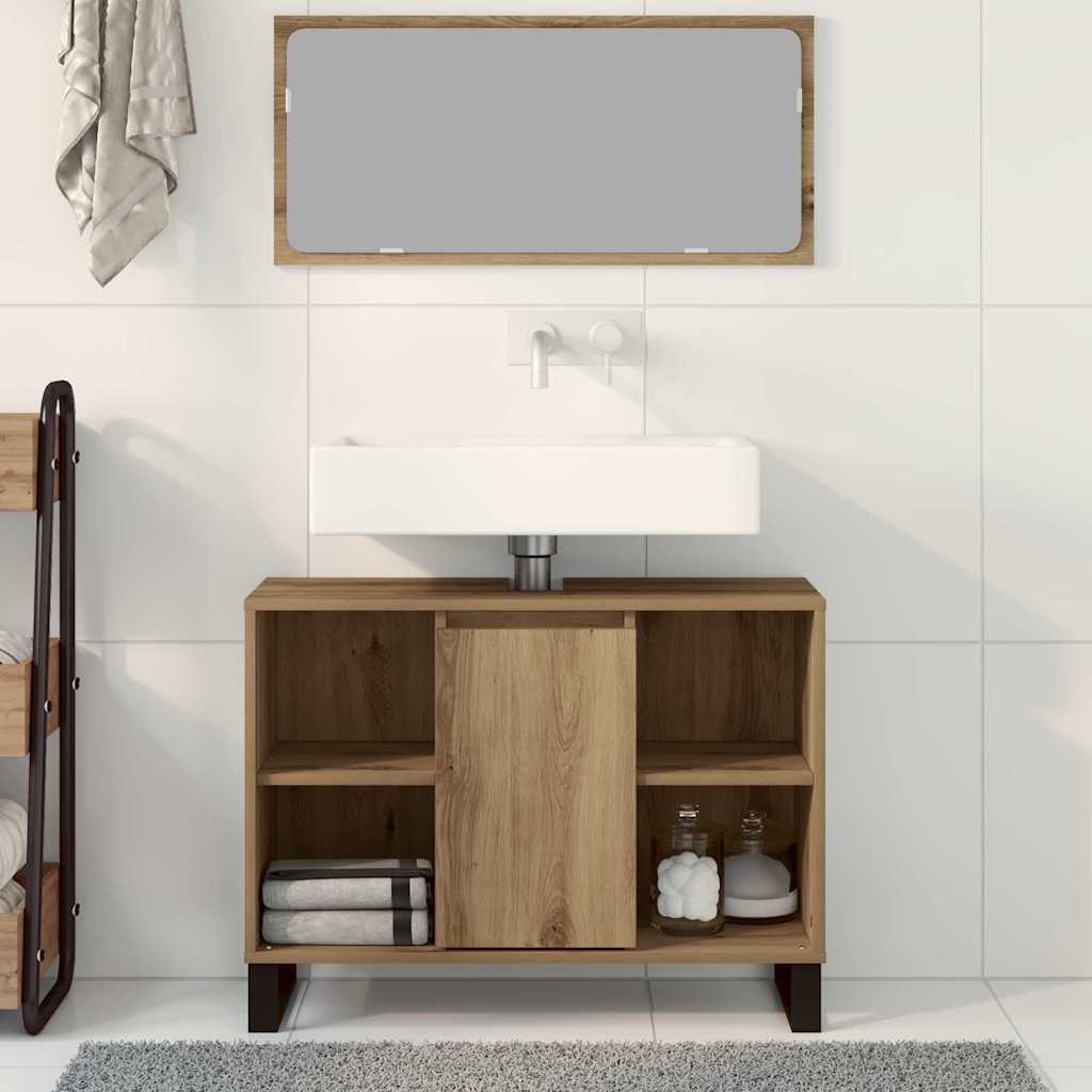 Bathroom Cabinet Artisan Oak 80 x 33 x 60 cm Engineered Wood