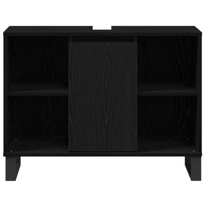 Bathroom Cabinet Black 80 x 33 x 60 cm Engineered Wood