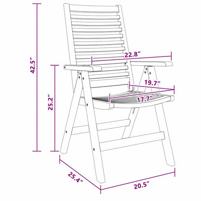 Garden Chair 8 pcs Brown 52 x 64.5 x 108 cm Solid teak wood