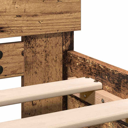 Bed Frame with Headboard Old Wood 100 x 200 cm Engineered wood