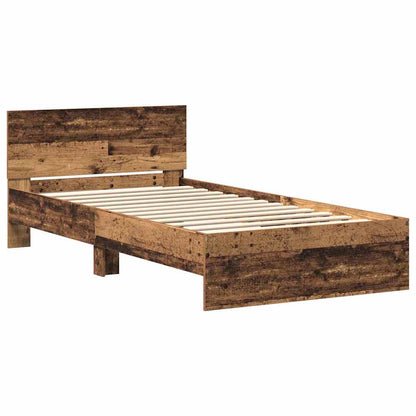 Bed Frame with Headboard Old Wood 100 x 200 cm Engineered wood