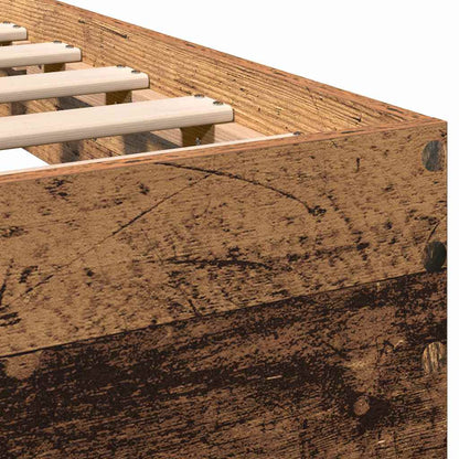 Bed Frame with Headboard Old Wood 120 x 190 cm Engineered wood