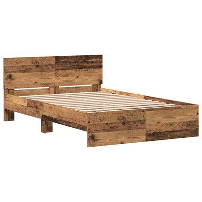 Bed Frame with Headboard Old Wood 120 x 190 cm Engineered wood