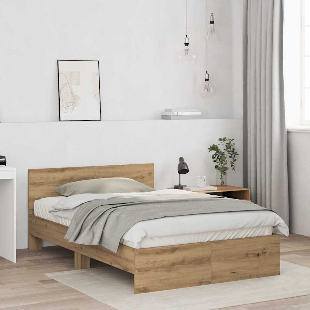 Bed Frame Artisan Oak 120 x 190 cm Engineered wood