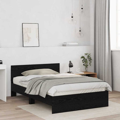Bed Frame with Headboard Black Oak 120 x 190 cm Engineered wood