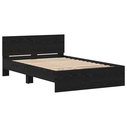 Bed Frame with Headboard Black Oak 120 x 190 cm Engineered wood