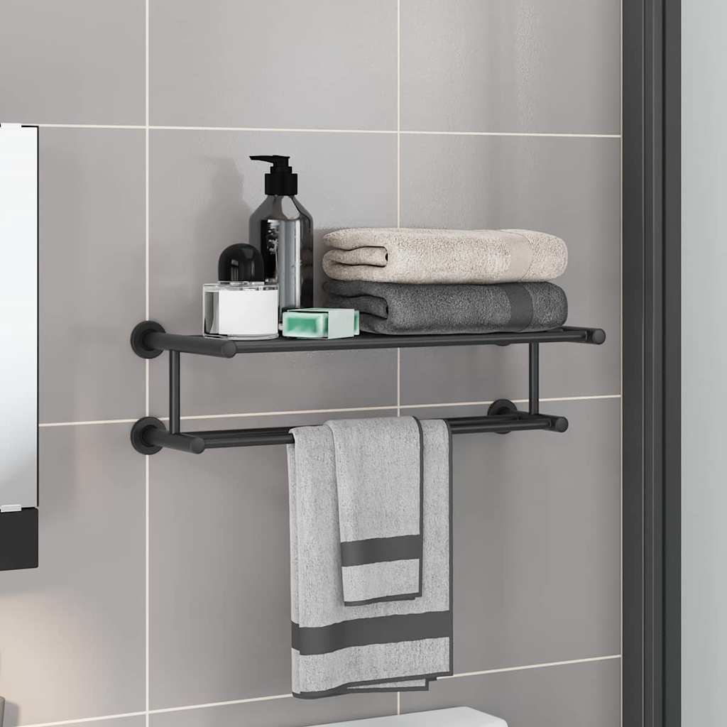Towel Rack Black 61 x 23 x 17 cm Stainless steel