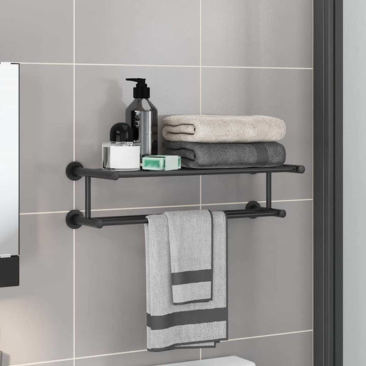 Towel Rack Black 61 x 23 x 17 cm Stainless steel
