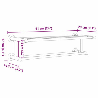 Towel Rack Black 61 x 23 x 17 cm Stainless steel