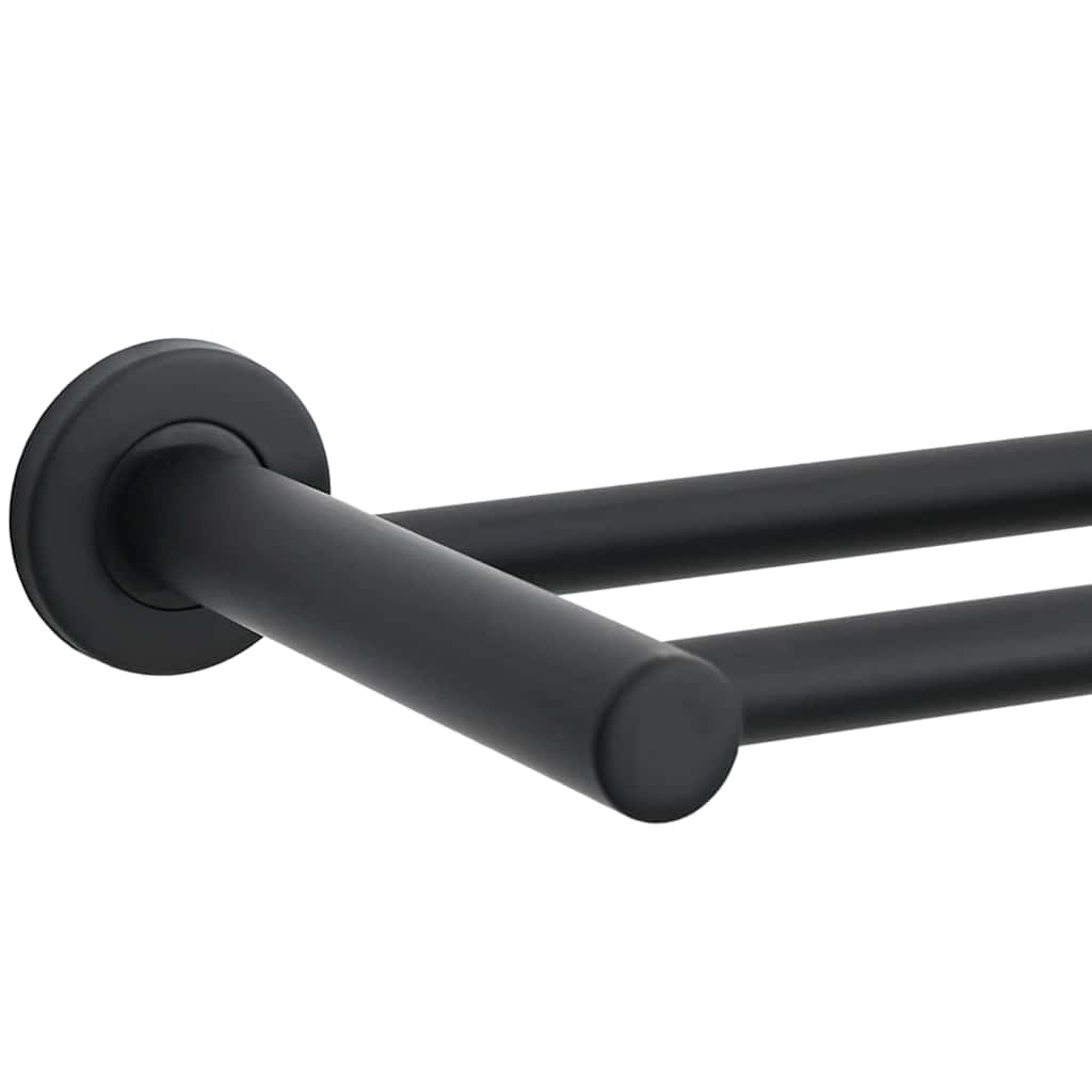 Towel Rack Black 61 x 14.5 x 5 cm Stainless steel