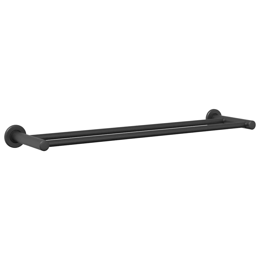Towel Rack Black 61 x 14.5 x 5 cm Stainless steel