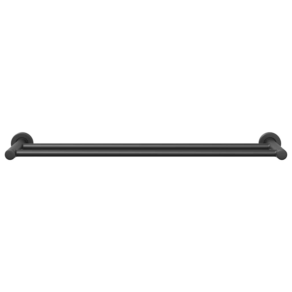 Towel Rack Black 61 x 14.5 x 5 cm Stainless steel
