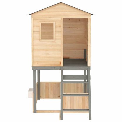 Outdoor Playset Dark Grey Solid Wood Fir