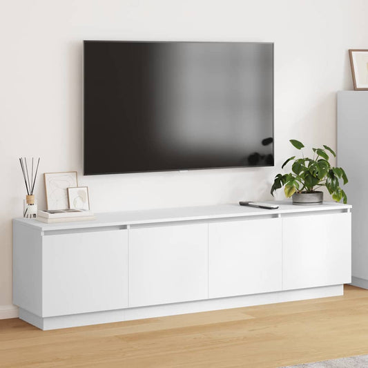 TV cabinet with LED White 180 x 38 x 49 cm Engineered Wood