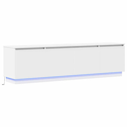TV cabinet with LED White 180 x 38 x 49 cm Engineered Wood