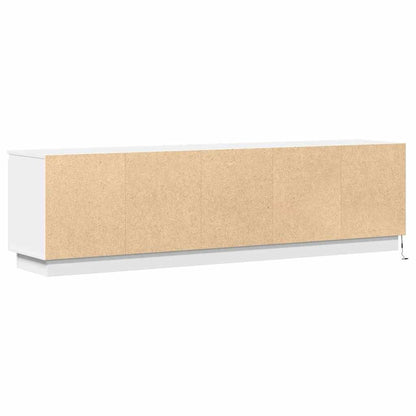 TV cabinet with LED White 180 x 38 x 49 cm Engineered Wood