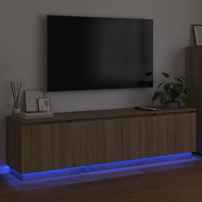 TV cabinet with LED Sonoma oak 180 x 38 x 49 cm Engineered Wood