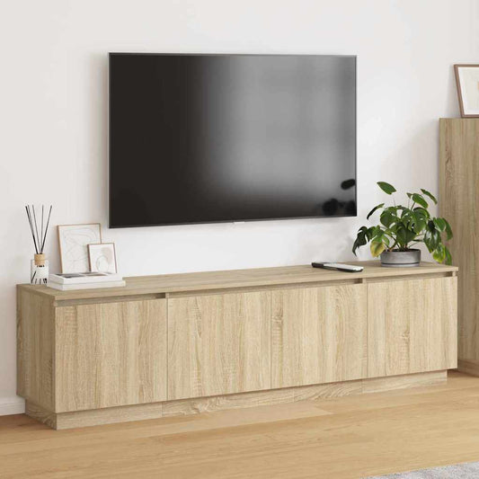 TV cabinet with LED Sonoma oak 180 x 38 x 49 cm Engineered Wood