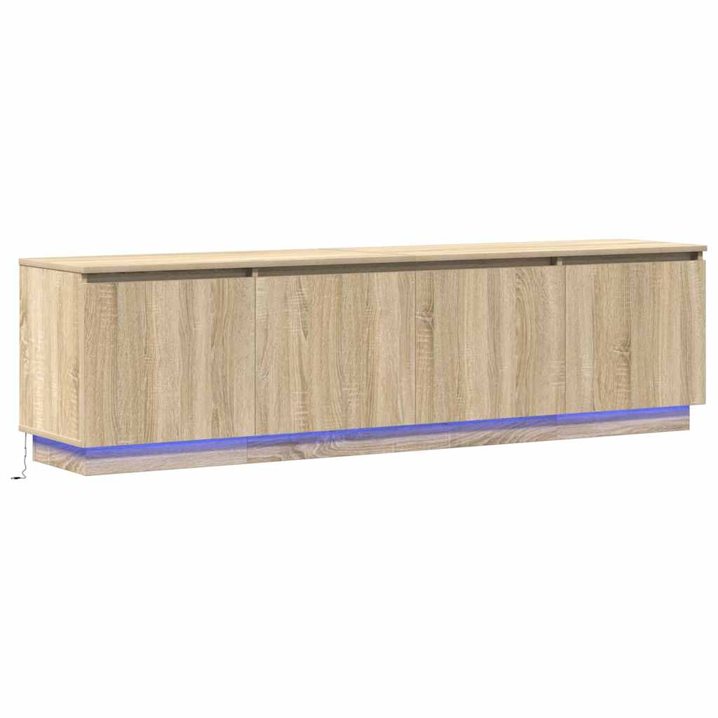 TV cabinet with LED Sonoma oak 180 x 38 x 49 cm Engineered Wood