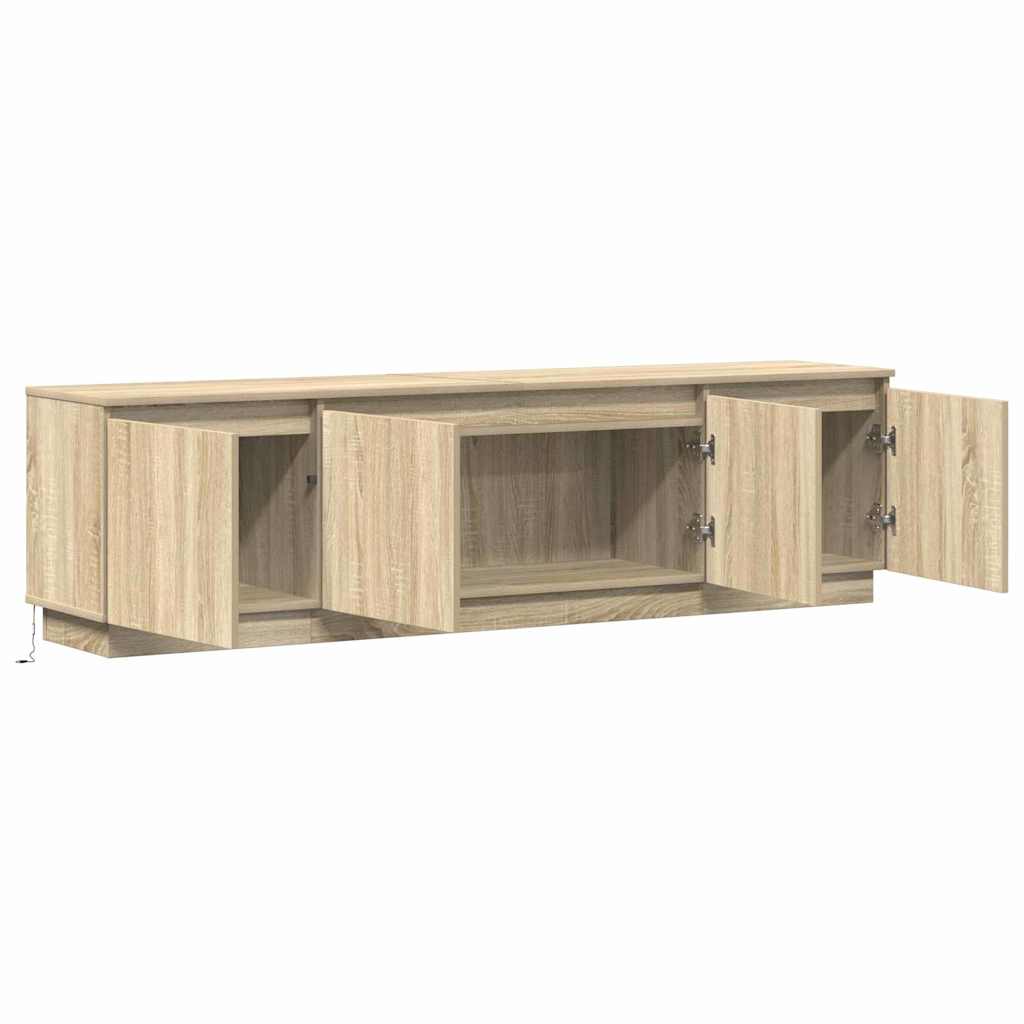 TV cabinet with LED Sonoma oak 180 x 38 x 49 cm Engineered Wood