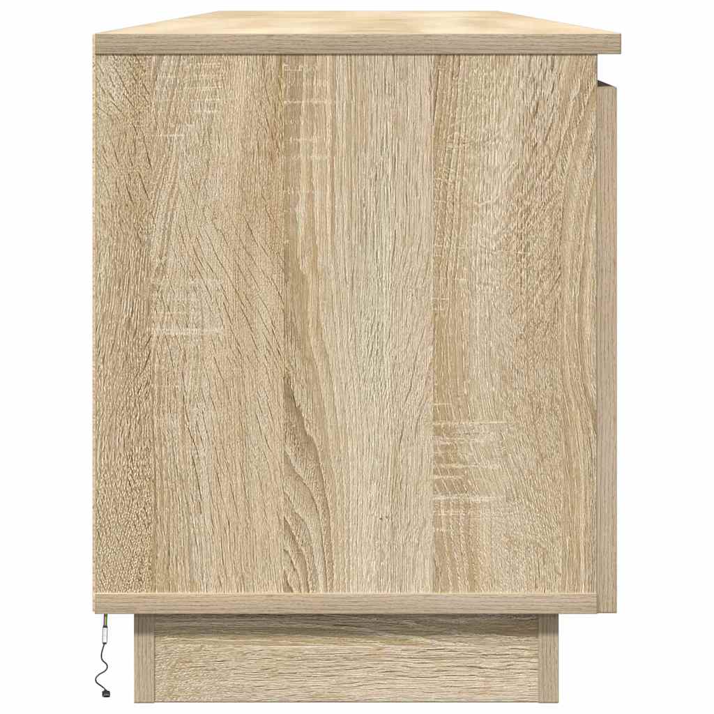 TV cabinet with LED Sonoma oak 180 x 38 x 49 cm Engineered Wood