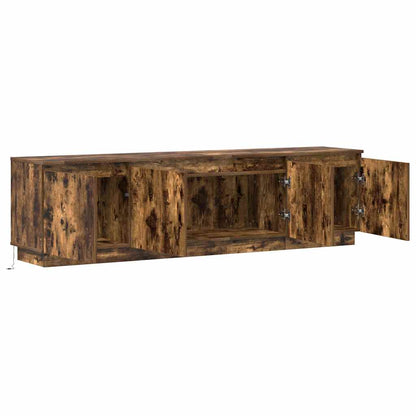 TV cabinet with LED Smoked oak 180 x 38 x 49 cm Engineered Wood