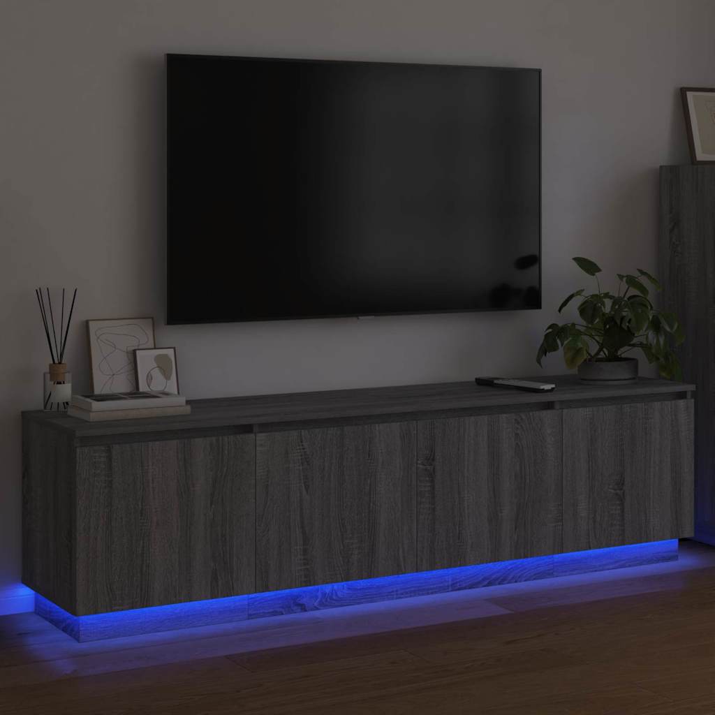 TV cabinet with LED Grey sonoma 180 x 38 x 49 cm