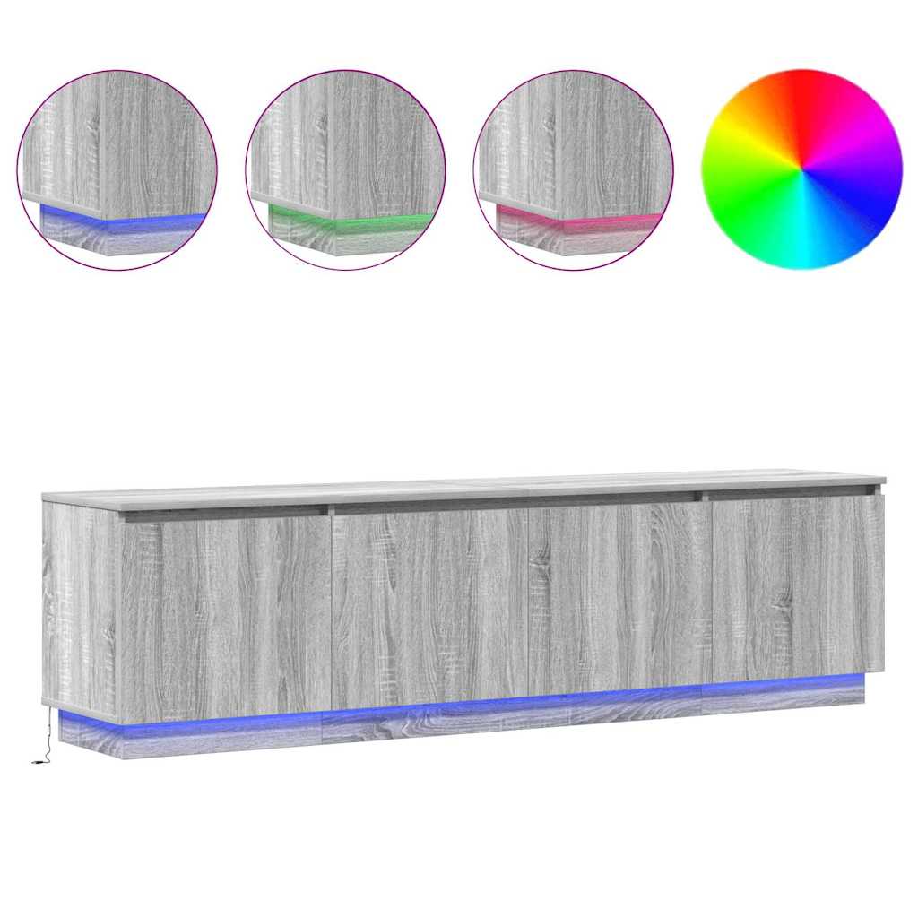 TV cabinet with LED Grey sonoma 180 x 38 x 49 cm