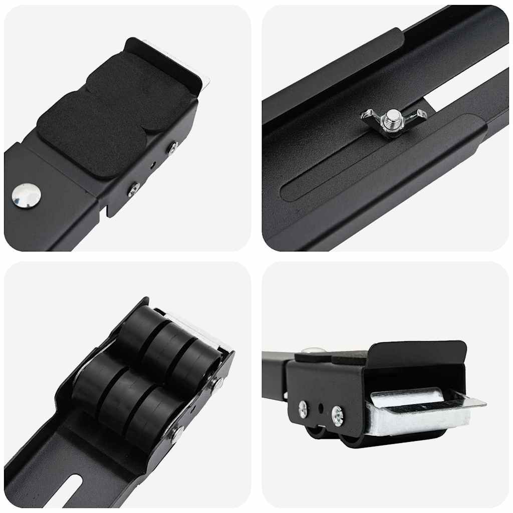 Washing Machine Base Manual 2 pcs Black 72 x 5 x 4.5 cm Steel