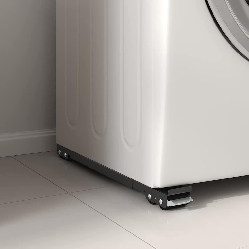 Washing Machine Base Manual 2 pcs Black 72 x 5 x 4.5 cm Steel