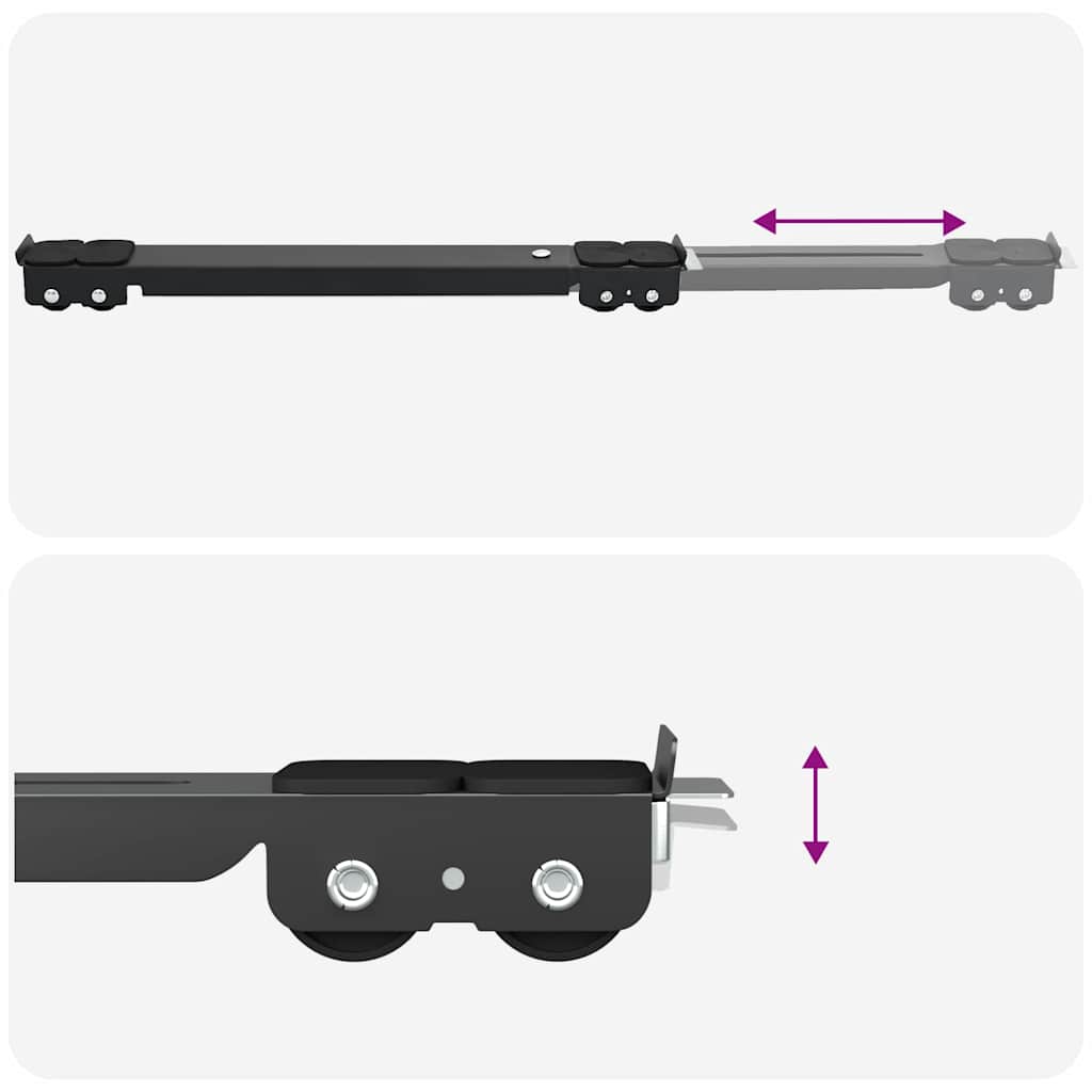 Washing Machine Base Manual 2 pcs Black 72 x 5 x 4.5 cm Steel