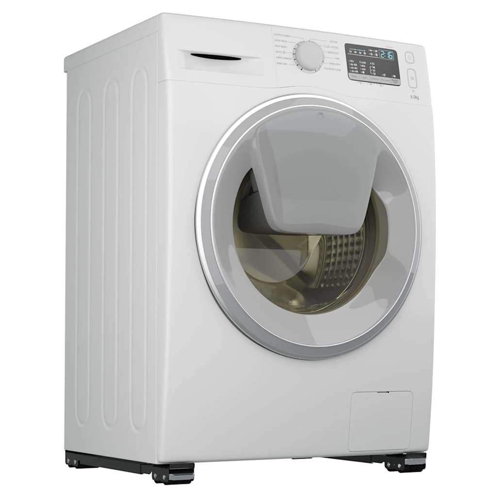 Washing Machine Base Manual 2 pcs Black 72 x 5 x 4.5 cm Steel