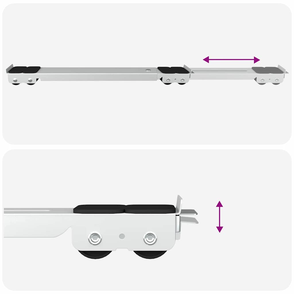 Washing Machine Base Manual 2 pcs Silver 72 x 5 x 4.5 cm Steel