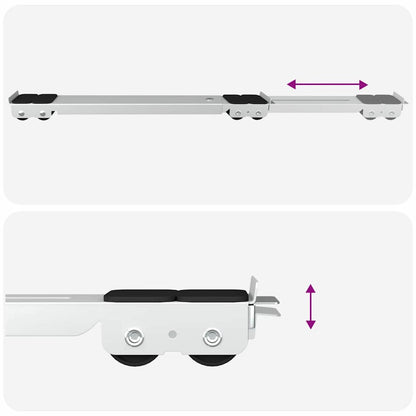 Washing Machine Base Manual 2 pcs Silver 72 x 5 x 4.5 cm Steel