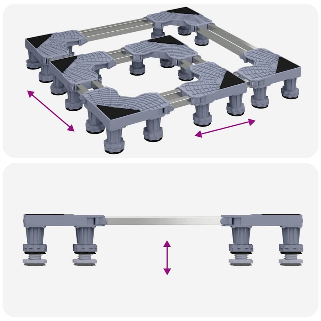 Washing Machine Base Manual Grey 67 x 67 x 12 cm Metal