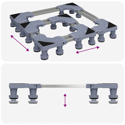 Washing Machine Base Manual Grey 67 x 67 x 12 cm Metal