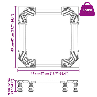 Washing Machine Base Manual Grey 67 x 67 x 12 cm Metal