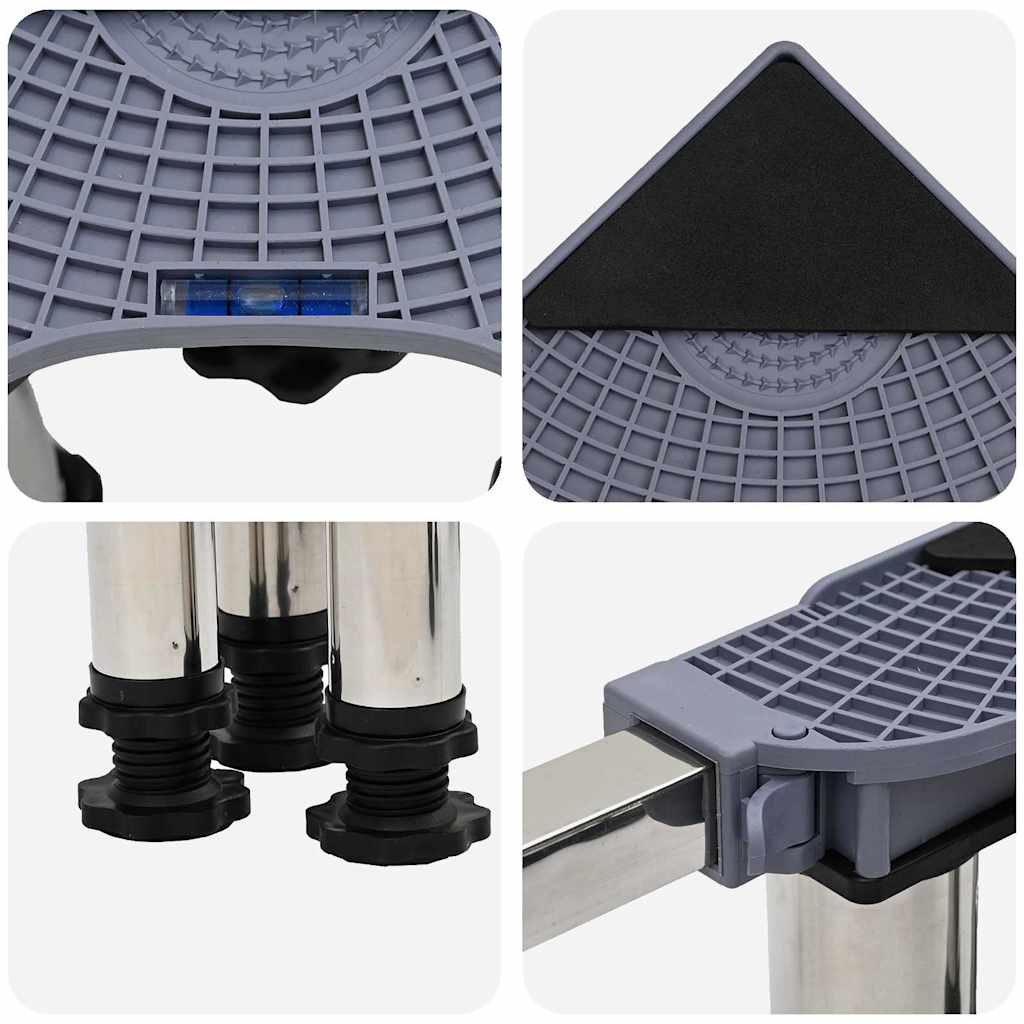 Washing Machine Base Manual Grey 67 x 67 x 21.5 cm Metal