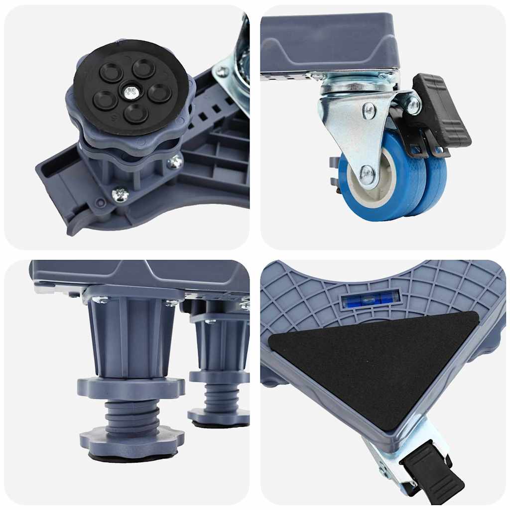 Washing Machine Base Manual Grey 66 x 66 x 12 cm Metal