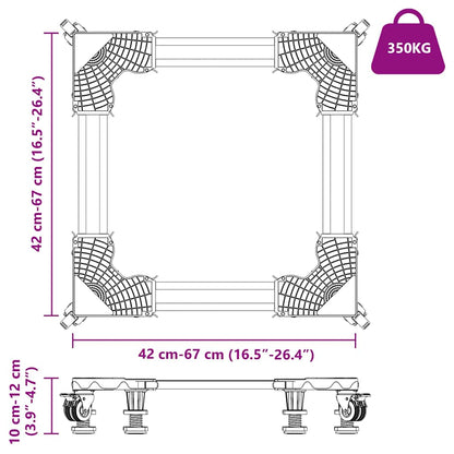 Washing Machine Base Manual Grey 67 x 67 x 12 cm Metal