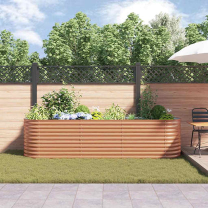 Garden Raised Bed Brown 320 x 80 x 81 cm Steel