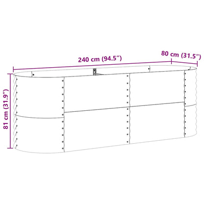 Garden Raised Bed Brown 240 x 80 x 81 cm Steel