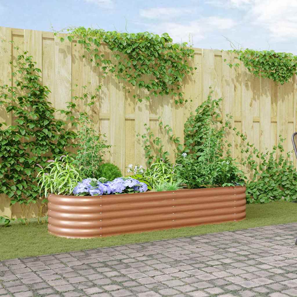 Garden Raised Bed Brown 240 x 80 x 44 cm Steel