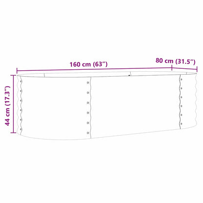 Garden Raised Bed Brown 160 x 80 x 44 cm Steel