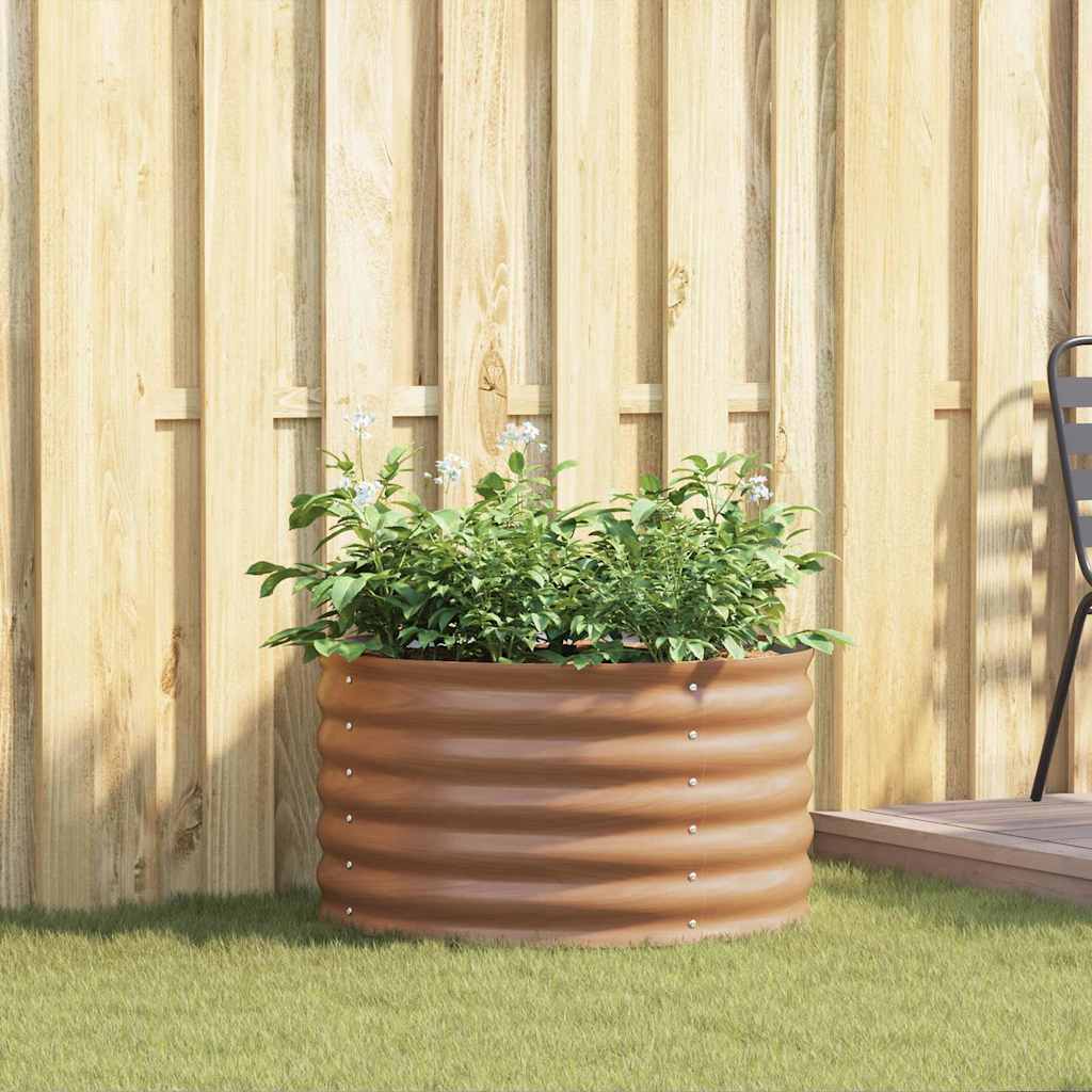 Garden Raised Bed Brown 80 x 80 x 44 cm Steel
